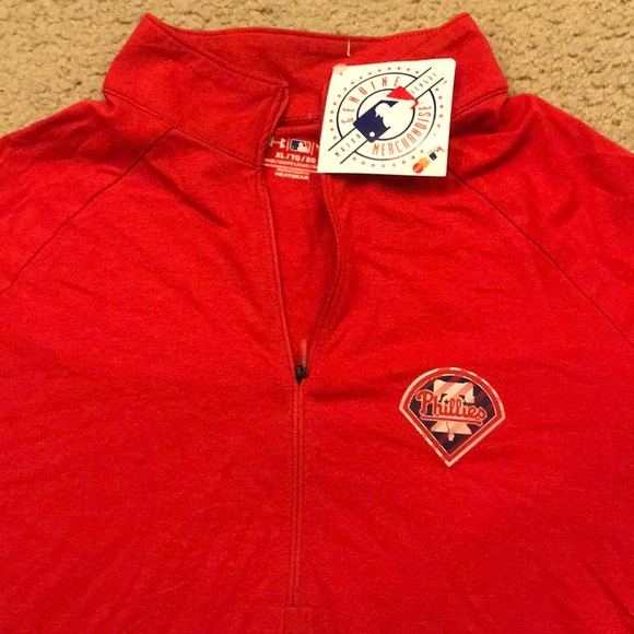 Under Armour Tops Phillies Nwt Under Armour Quarterzip Red Poshmark